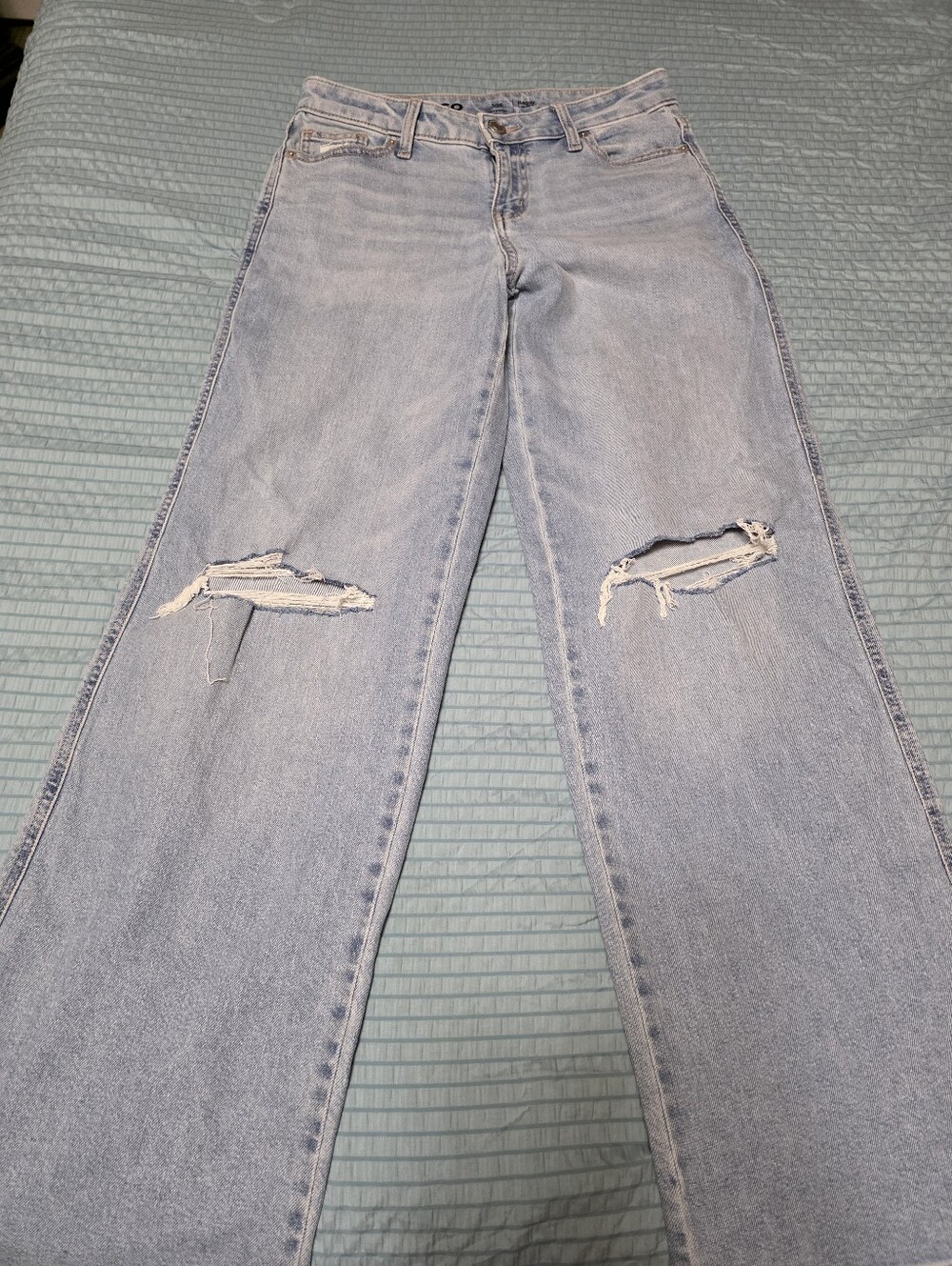 NWOT SO Light Blue Distressed Wide Leg Jeans
